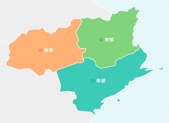 地図: 徳島県東部