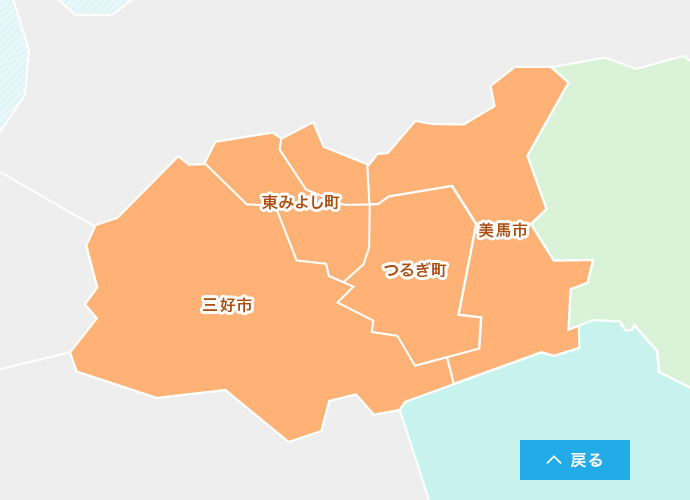地図: 徳島県西部